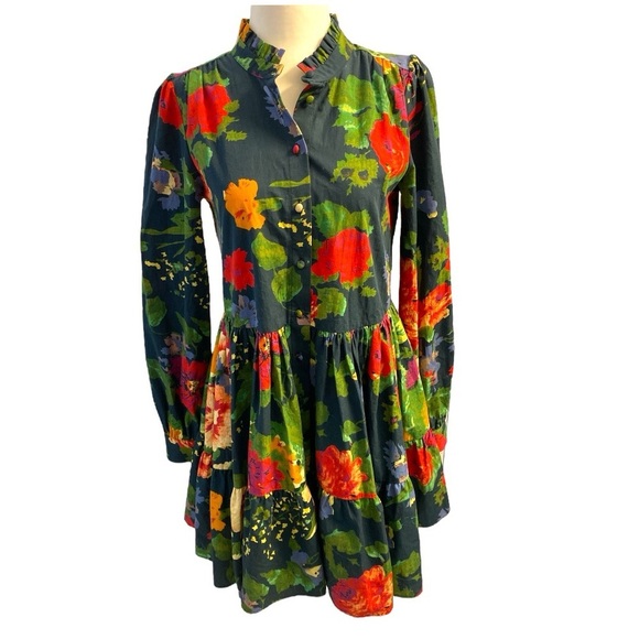 Sézane Trianon Print Blue Floral Hidaya Dress Size 34/XS - Picture 8 of 17